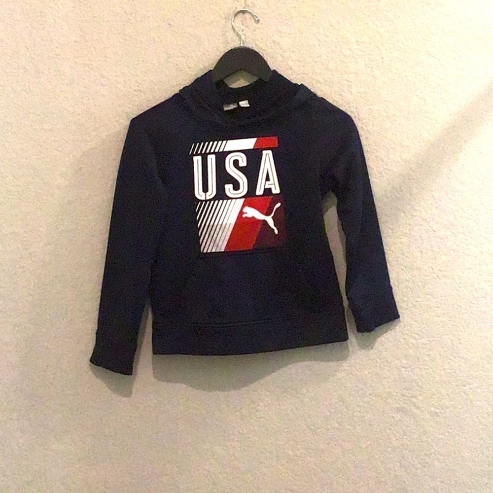 Navy white and red with USA on front Size small (8) puma hoodie